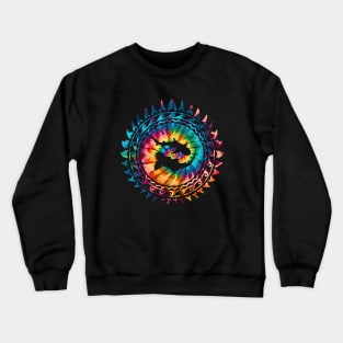 Zebra shark and Whitetip Shark Rainbow Tie Dye Crewneck Sweatshirt